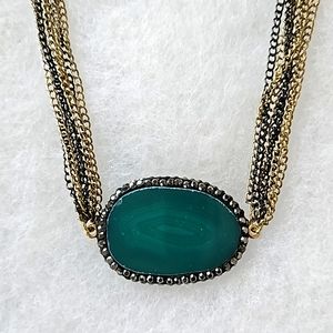 Green stone statement necklace